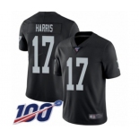 Men's Oakland Raiders #17 Dwayne Harris Black Team Color Vapor Untouchable Limited Player 100th Season Football Jersey