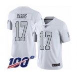 Men's Oakland Raiders #17 Dwayne Harris Limited White Rush Vapor Untouchable 100th Season Football Jersey