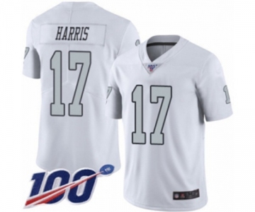 Men's Oakland Raiders #17 Dwayne Harris Limited White Rush Vapor Untouchable 100th Season Football Jersey