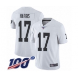 Men's Oakland Raiders #17 Dwayne Harris White Vapor Untouchable Limited Player 100th Season Football Jersey