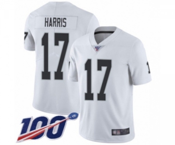 Men's Oakland Raiders #17 Dwayne Harris White Vapor Untouchable Limited Player 100th Season Football Jersey