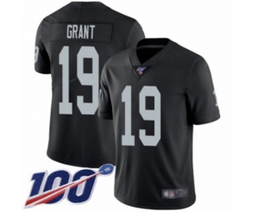 Men's Oakland Raiders #19 Ryan Grant Black Team Color Vapor Untouchable Limited Player 100th Season Football Jersey