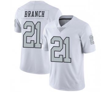 Men's Oakland Raiders  #21 Branch White Gray Team Color Vapor Untouchable Limited Jersey