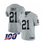 Men's Oakland Raiders #21 Gareon Conley Limited Silver Inverted Legend 100th Season Football Jersey