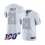 Men's Oakland Raiders #21 Gareon Conley Limited White Rush Vapor Untouchable 100th Season Football Jersey