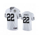 Men's Oakland Raiders #22 Isaiah Crowell White 60th Anniversary Vapor Untouchable Limited Player 100th Season Football Jersey