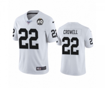 Men's Oakland Raiders #22 Isaiah Crowell White 60th Anniversary Vapor Untouchable Limited Player 100th Season Football Jersey