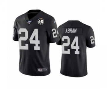 Men's Oakland Raiders #24 Johnathan Abram Black 60th Anniversary Vapor Untouchable Limited Player 100th Season Football Jersey