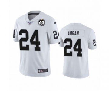 Men's Oakland Raiders #24 Johnathan Abram White 60th Anniversary Vapor Untouchable Limited Player 100th Season Football Jersey