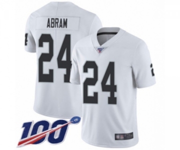 Men's Oakland Raiders #24 Johnathan Abram White Vapor Untouchable Limited Player 100th Season Football Jersey