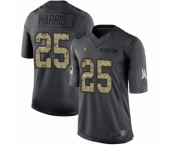 Men's Oakland Raiders #25 Erik Harris Limited Black 2016 Salute to Service Football Jersey