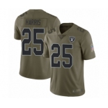 Men's Oakland Raiders #25 Erik Harris Limited Olive 2017 Salute to Service Football Jersey