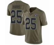 Men's Oakland Raiders #25 Erik Harris Limited Olive 2017 Salute to Service Football Jersey