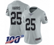 Men's Oakland Raiders #25 Erik Harris Limited Silver Inverted Legend 100th Season Football Jersey