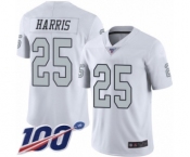 Men's Oakland Raiders #25 Erik Harris Limited White Rush Vapor Untouchable 100th Season Football Jersey