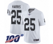 Men's Oakland Raiders #25 Erik Harris White Vapor Untouchable Limited Player 100th Season Football Jersey