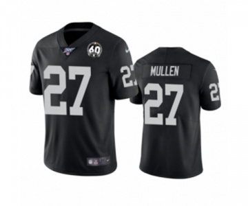 Men's Oakland Raiders #27 Trayvon Mullen Black 60th Anniversary Vapor Untouchable Limited Player 100th Season Football Jersey