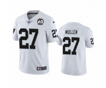 Men's Oakland Raiders #27 Trayvon Mullen White 60th Anniversary Vapor Untouchable Limited Player 100th Season Football Jersey