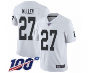 Men's Oakland Raiders #27 Trayvon Mullen White Vapor Untouchable Limited Player 100th Season Football Jersey