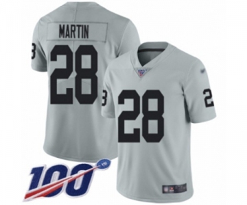 Men's Oakland Raiders #28 Doug Martin Limited Silver Inverted Legend 100th Season Football Jersey