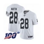 Men's Oakland Raiders #28 Doug Martin White Vapor Untouchable Limited Player 100th Season Football Jersey