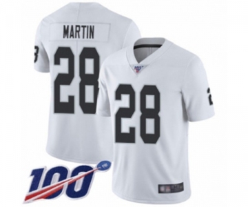 Men's Oakland Raiders #28 Doug Martin White Vapor Untouchable Limited Player 100th Season Football Jersey