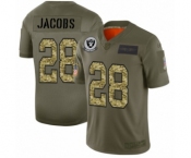 Men's Oakland Raiders #28 Josh Jacobs 2019 Olive Camo Salute to Service Limited Jersey