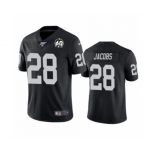 Men's Oakland Raiders #28 Josh Jacobs Black 60th Anniversary Vapor Untouchable Limited Player 100th Season Football Jersey