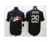 Men's Oakland Raiders #28 Josh Jacobs Black Mexico Nike Limited Jersey