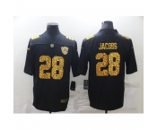 Men's Oakland Raiders #28 Josh Jacobs Black Nike Leopard Print Jersey