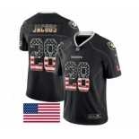 Men's Oakland Raiders #28 Josh Jacobs Black USA Flag Fashion Limited Football Jersey