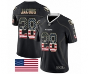 Men's Oakland Raiders #28 Josh Jacobs Black USA Flag Fashion Limited Football Jersey