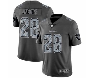 Men's Oakland Raiders #28 Josh Jacobs Gray Static Fashion Limited Football Jersey