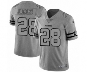 Men's Oakland Raiders #28 Josh Jacobs Gray Team Logo Gridiron Limited Football Jersey