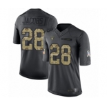 Men's Oakland Raiders #28 Josh Jacobs Limited Black 2016 Salute to Service Football Jersey