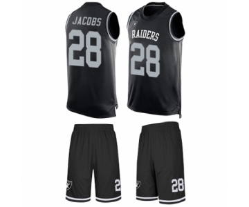 Men's Oakland Raiders #28 Josh Jacobs Limited Black Tank Top Suit Football Jersey