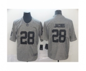 Men's Oakland Raiders #28 Josh Jacobs Limited Gray Rush Gridiron Football Jersey