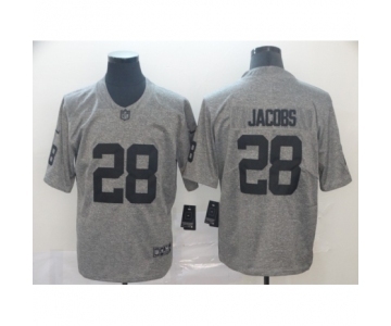 Men's Oakland Raiders #28 Josh Jacobs Limited Gray Rush Gridiron Football Jersey