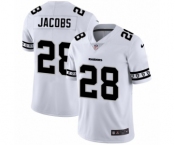 Men's Oakland Raiders #28 Josh Jacobs White Team Logo Cool Edition Jersey