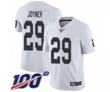 Men's Oakland Raiders #29 Lamarcus Joyner White Vapor Untouchable Limited Player 100th Season Football Jersey