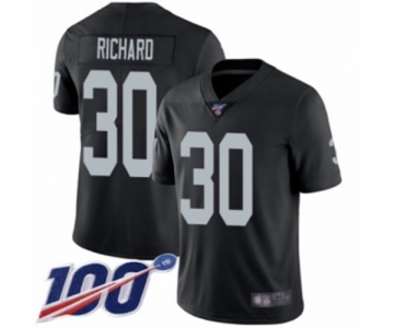 Men's Oakland Raiders #30 Jalen Richard Black Team Color Vapor Untouchable Limited Player 100th Season Football Jersey