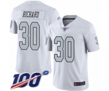 Men's Oakland Raiders #30 Jalen Richard Limited White Rush Vapor Untouchable 100th Season Football Jersey