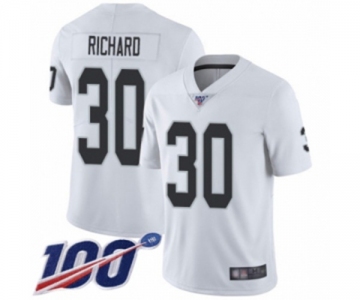 Men's Oakland Raiders #30 Jalen Richard White Vapor Untouchable Limited Player 100th Season Football Jersey