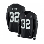 Men's Oakland Raiders #32 Marcus Allen Limited Black Therma Long Sleeve Football Jersey