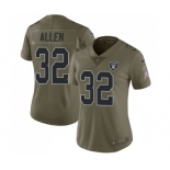 Men's Oakland Raiders #32 Marcus Allen Limited Olive 2017 Salute to Service Football Jersey