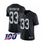 Men's Oakland Raiders #33 DeAndre Washington Black Team Color Vapor Untouchable Limited Player 100th Season Football Jersey