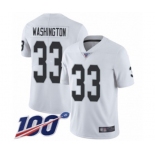 Men's Oakland Raiders #33 DeAndre Washington White Vapor Untouchable Limited Player 100th Season Football Jersey