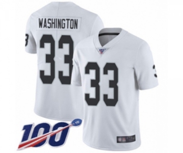 Men's Oakland Raiders #33 DeAndre Washington White Vapor Untouchable Limited Player 100th Season Football Jersey