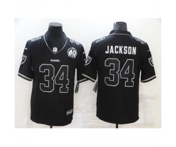 Men's Oakland Raiders #34 Bo Jackson Black 60th Anniversary Vapor Untouchable Limited Jersey