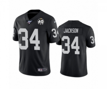 Men's Oakland Raiders #34 Bo Jackson Black 60th Anniversary Vapor Untouchable Limited Player 100th Season Football Jersey